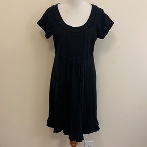 fresh produce Black Short Sleeve Scoop Neck Dress